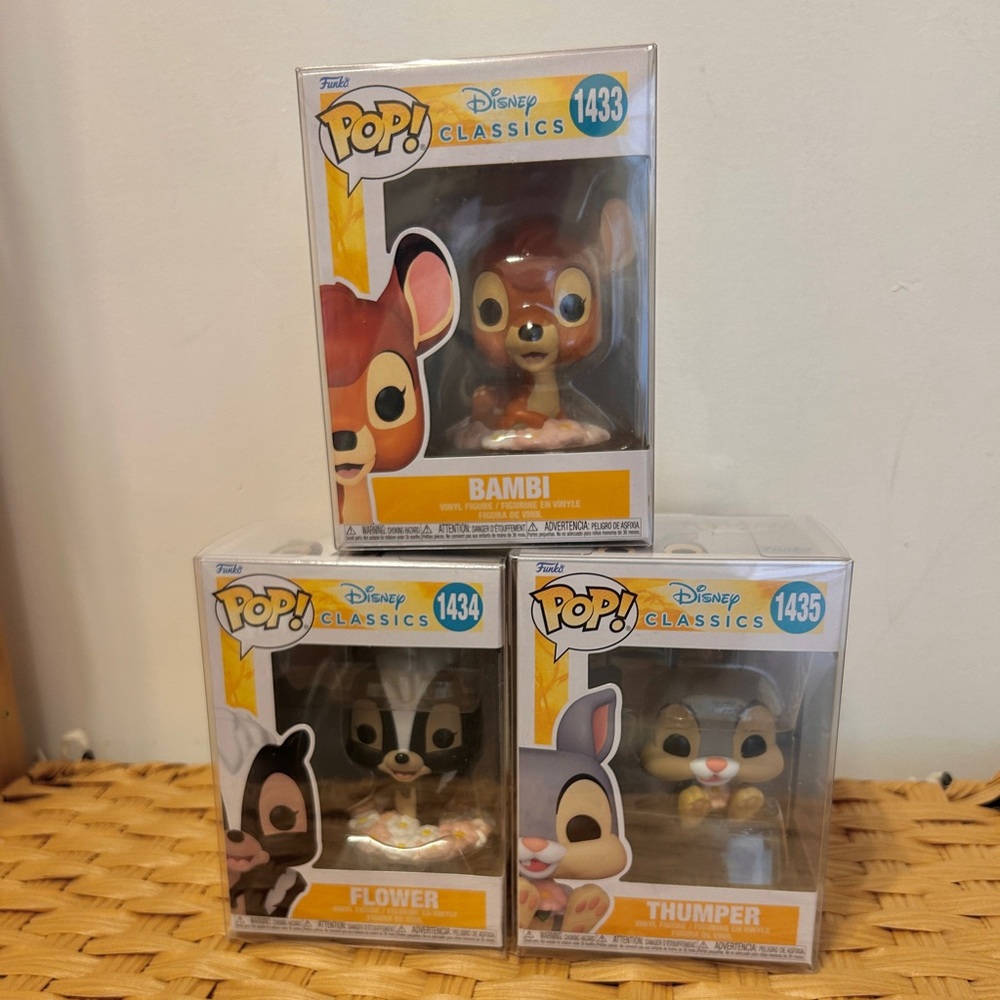 Funko Disney Classics Bambi, Flower & Thumper Vinyl Pop! Set -